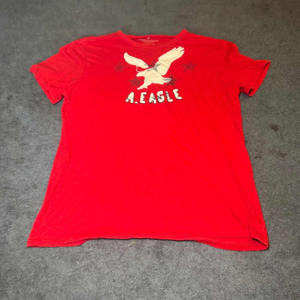 American Eagle Outfitters Mens Large Red Athletic Fit Eagle Graphic T-Shirt